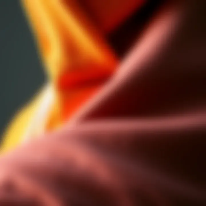 Close-up of fabric textures showcasing color harmony