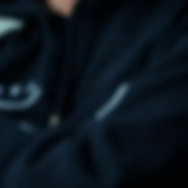 Close-up of the hoodie fabric and design