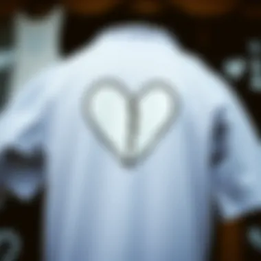 Collage showcasing various clothing items featuring the broken heart logo