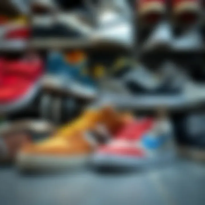 A collection of top skate shoe brands displayed together