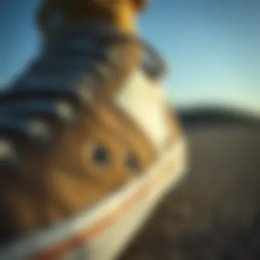 Close-up of skate shoe materials showcasing durability and flexibility