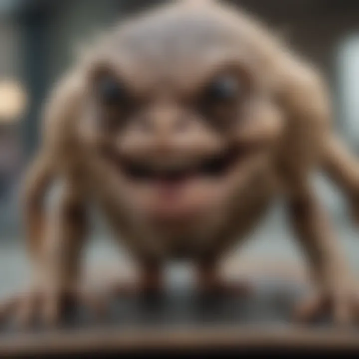 Close-up of a Creature skateboard deck design