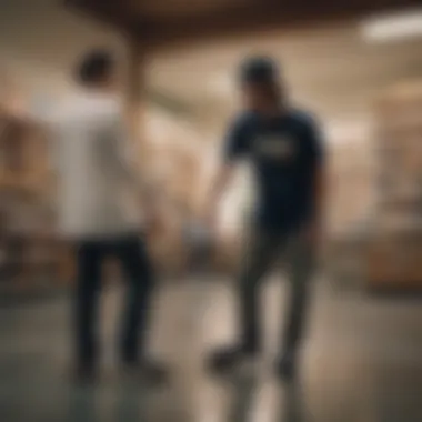 Consultation on Injury Management A pharmacist consulting with a skateboarder about injury management