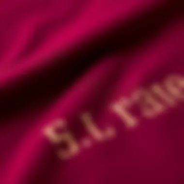 Fabric Detail of Maroon Crewneck Close-up of the maroon crewneck's fabric texture, emphasizing quality and comfort