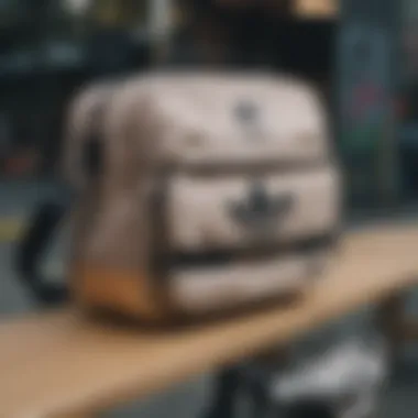 Adidas crossbody bag displayed alongside alternative skate gear