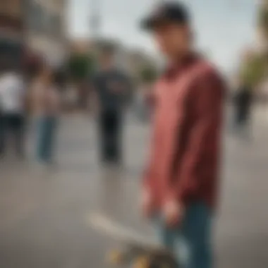 Skaters showcasing various styling options with the Obey shirt