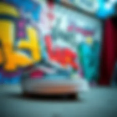 Fusion of Art and Skate Culture Artistic graffiti background complementing Vans designs