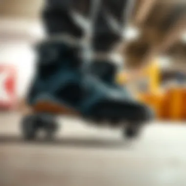Close-up of specialized skate walking footwear designed for enhanced grip and mobility