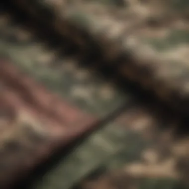 Close-up of fabric texture highlighting the breathable material of camo shorts