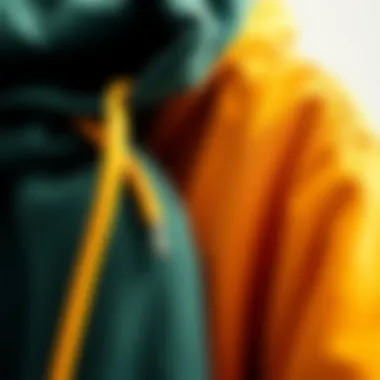 A close-up of diverse hoodie fabrics and textures