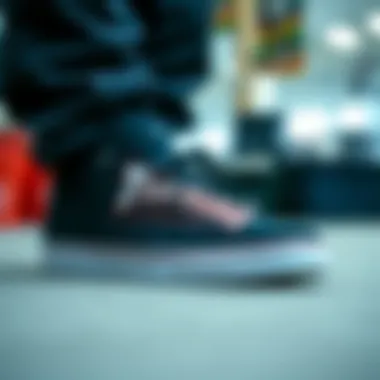 A close-up of Thrasher shoes showcasing their unique design and branding elements