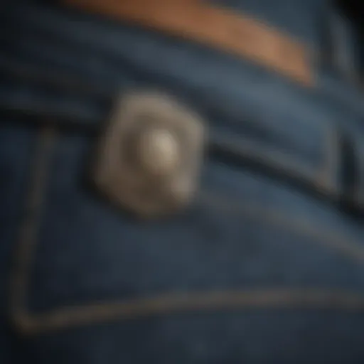 Close-up of denim texture showcasing tight skinny jeans