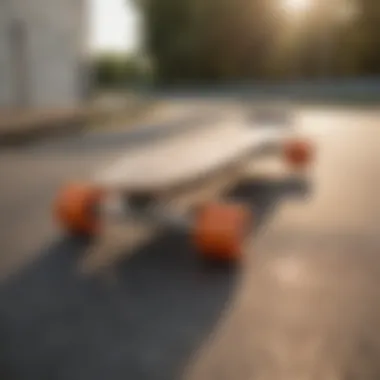 Different types of longboard trucks laid out for comparison.