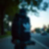 Stylish settlement backpack showcasing skateboard integration