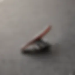 Close-up view of a drop tail t-shirt showcasing its unique cut