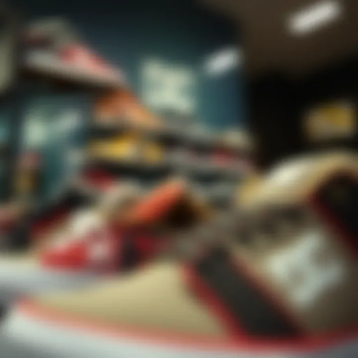 Evolution of DC Shoes Models A display of various DC Shoes models reflecting their evolution