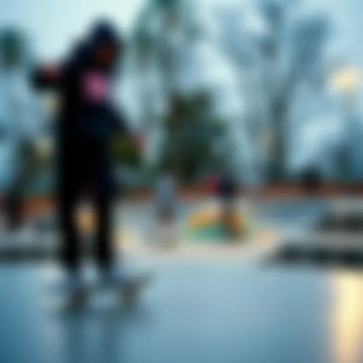 Skate Park Culture and DC Shoes A vibrant skate park representing the culture surrounding DC Shoes