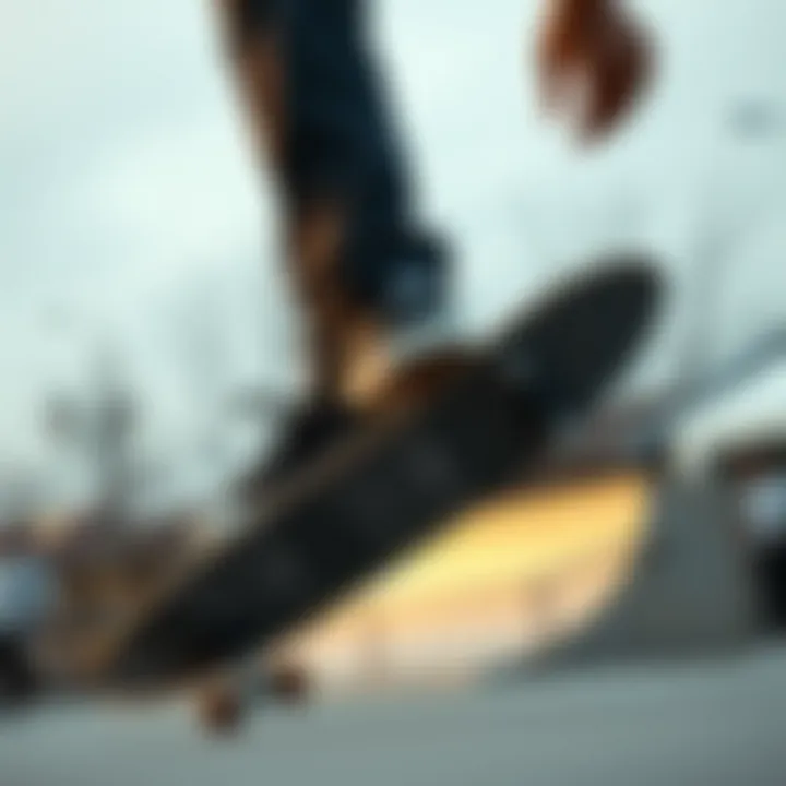 Skateboarding in DC Shoes A skateboarder performing tricks in DC Shoes