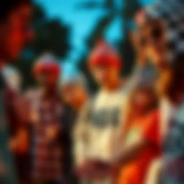 Community Connection Through Style Group of skaters wearing checkered beanies