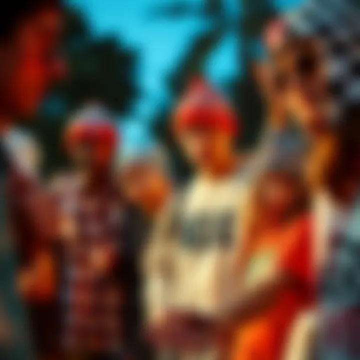 Community Connection Through Style Group of skaters wearing checkered beanies