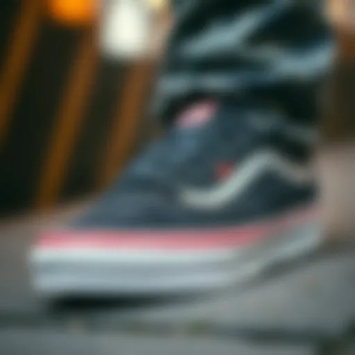 Close-up of Vans Low Pro women's shoe showcasing unique design elements