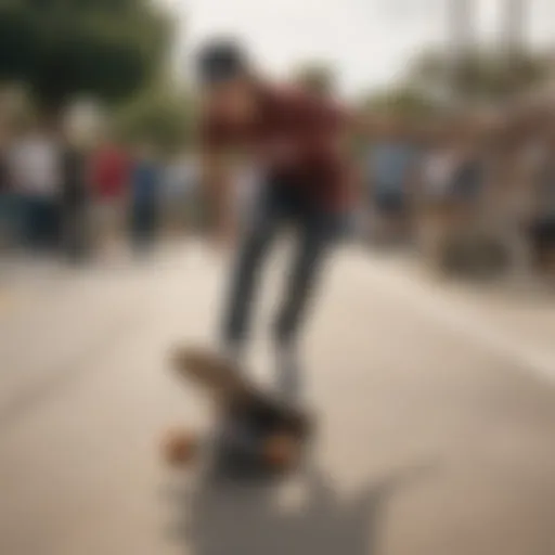 Dynamic skateboarding session capturing the spirit of community