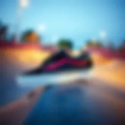 Vans size 14 skateboard shoes on a ramp