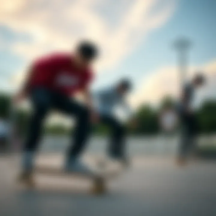 Skaters performing tricks while wearing Vans SLI