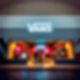 Exterior view of the Vans store at Cerritos Mall showcasing its vibrant signage.