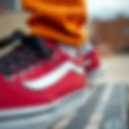 Close-up view of Vans Ultrange Exo shoes showcasing unique design elements