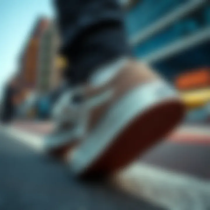 Vans Ultrange Exo shoes displayed in a urban skateboarding environment