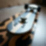 Close-up of the Voyager skateboard showcasing its unique design elements