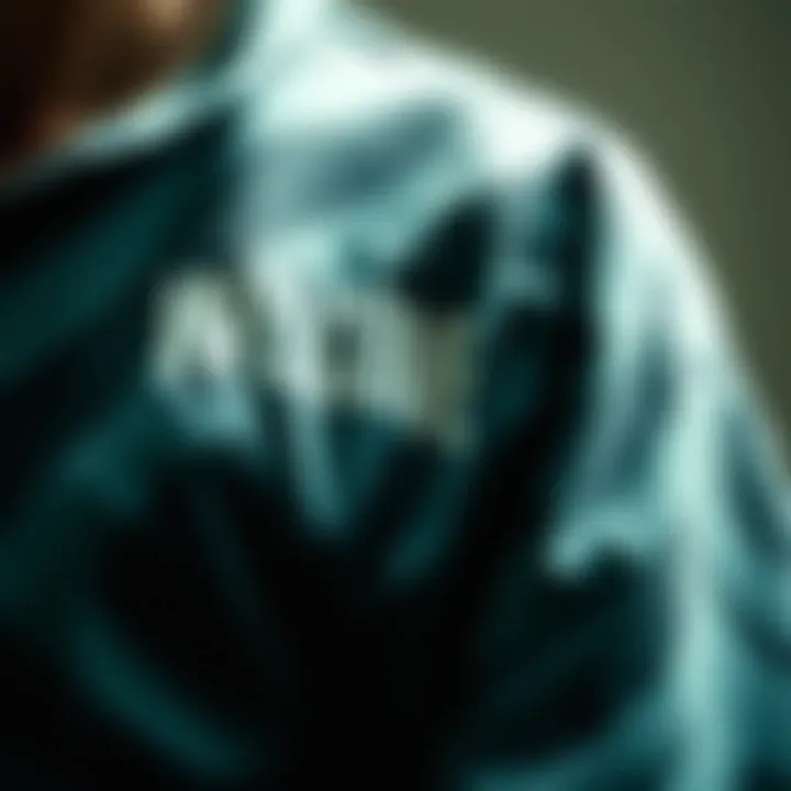 Close-up of craftsmanship in Welcome Skateboards shirt fabric