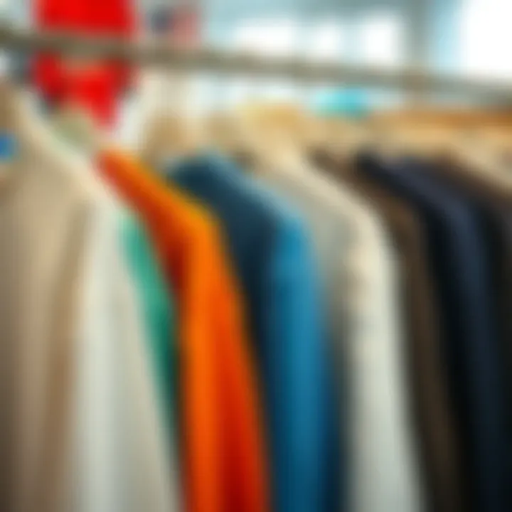 Diverse Selection of Plain Sweatshirts A selection of plain sweatshirts in various colors displayed neatly on hangers.