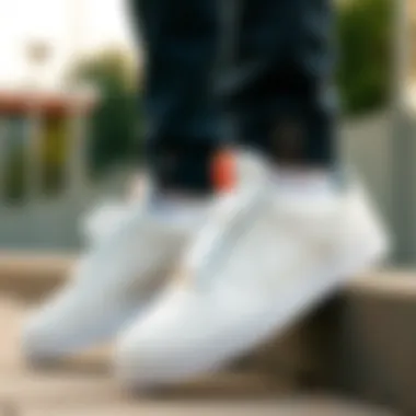 Comparison of white Nick shoes against other skate shoe brands