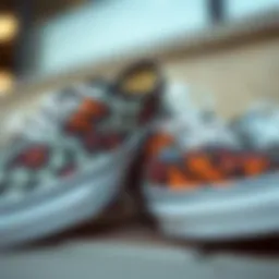 Close-up of patterned Vans showcasing intricate designs