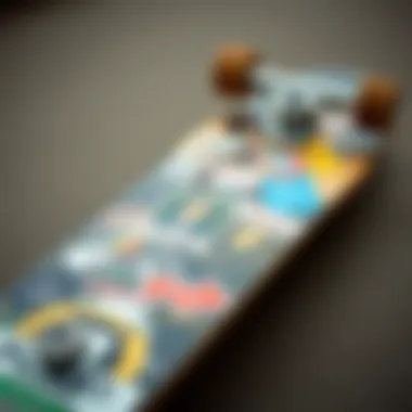 Customization as a Form of Self-Expression Close-up of a skateboard with creative designs and stickers