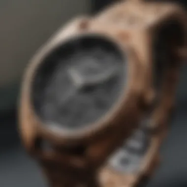 A close-up view of Nixon watch highlighting its intricate design